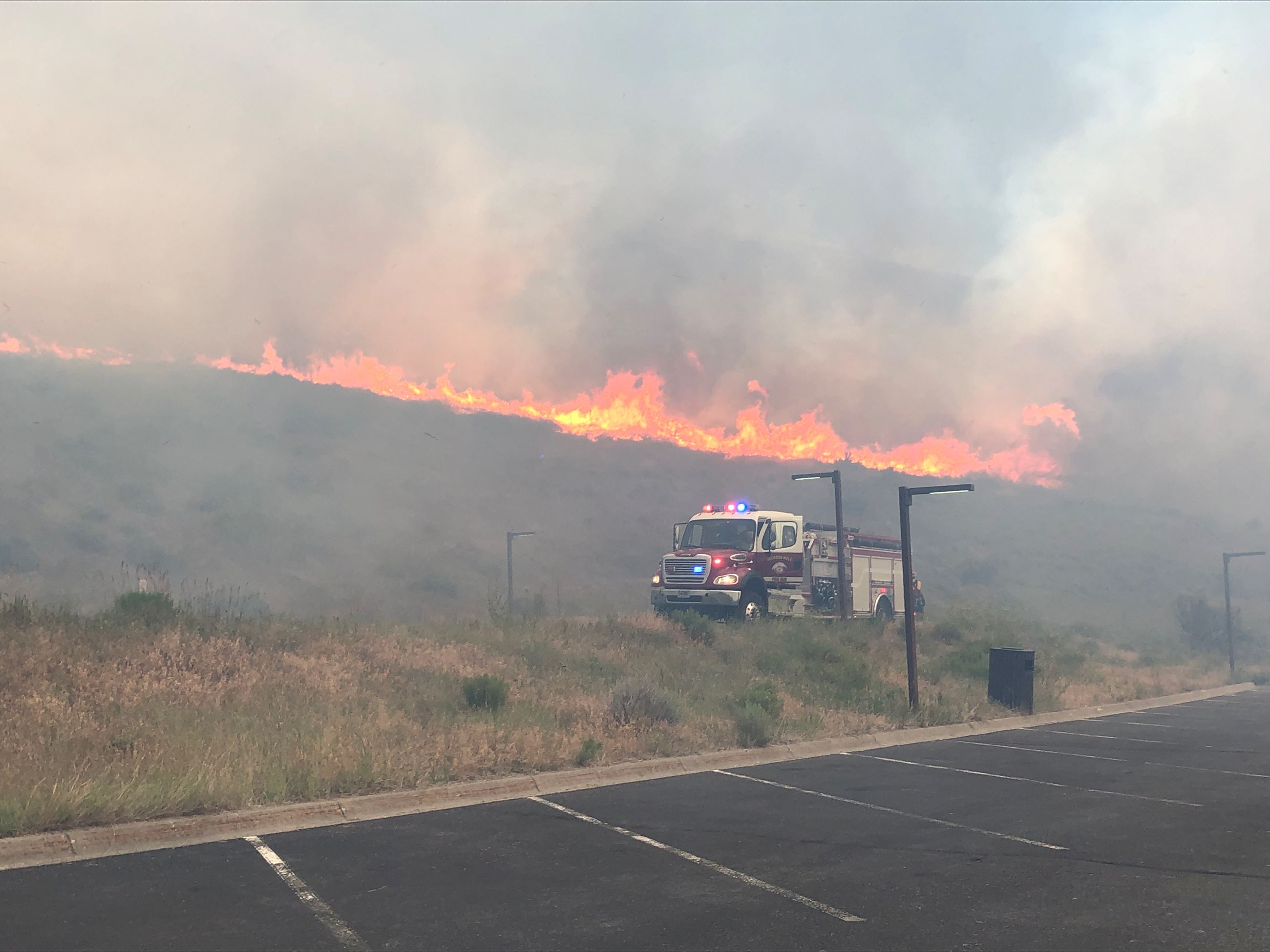 Jackson Hole Fire/EMS engine working at the Museum Fire